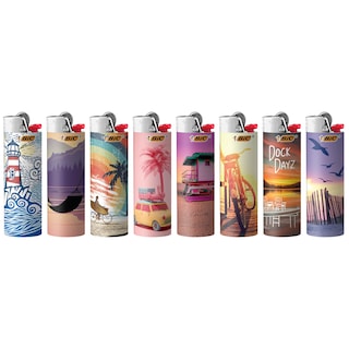 Foto 2 | Paquete De 8 Unidades Más Ligeras Bic Maxi Pocket Edición Especial Vacation - Venta Internacional.