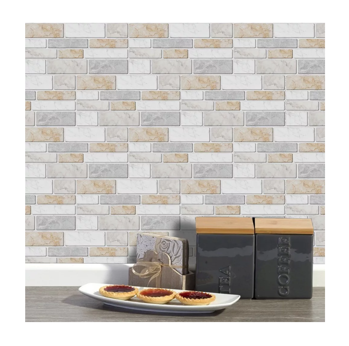 Foto 5 | Plástico Adherente Belug Multicolor - Diseño Azulejo 27 Piezas de 10 X 20 cm C/U