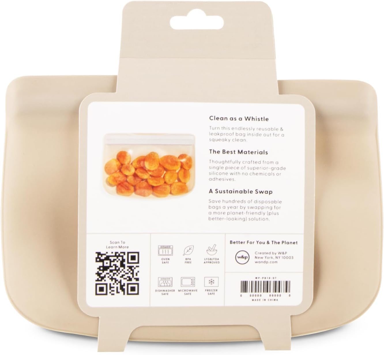 Foto 4 | Bolsa De Almacenamiento Reutilizable De Silicona W&p Porter Sandwich, 300 Ml, Avena - Venta Internacional.