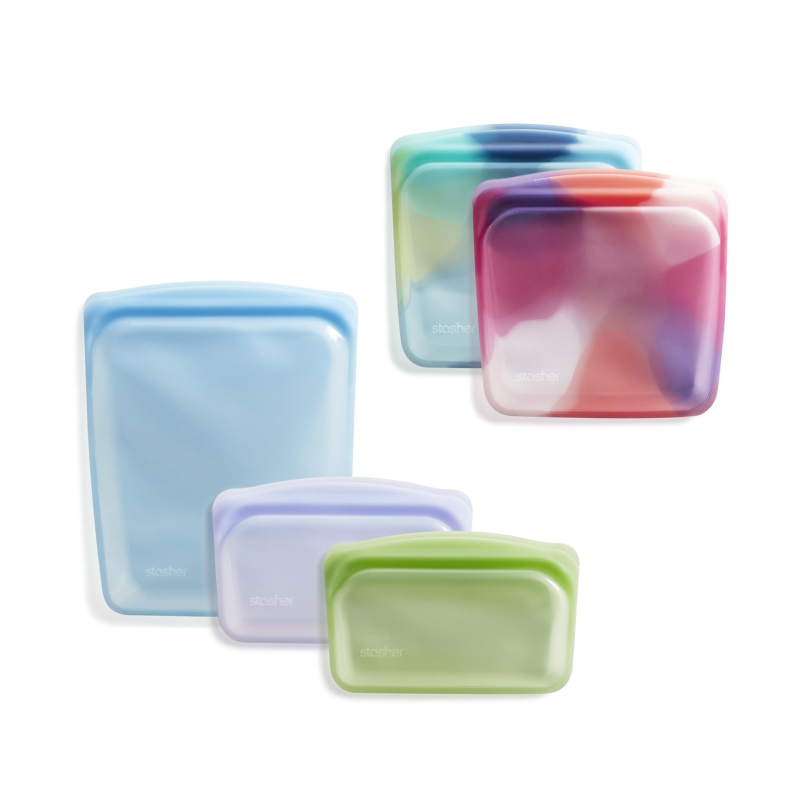 Foto 2 pulgar | Bolsas Reutilizables Para Almacenar Alimentos Stasher Premium Silicone, Paquete De 5 - Venta Internacional.