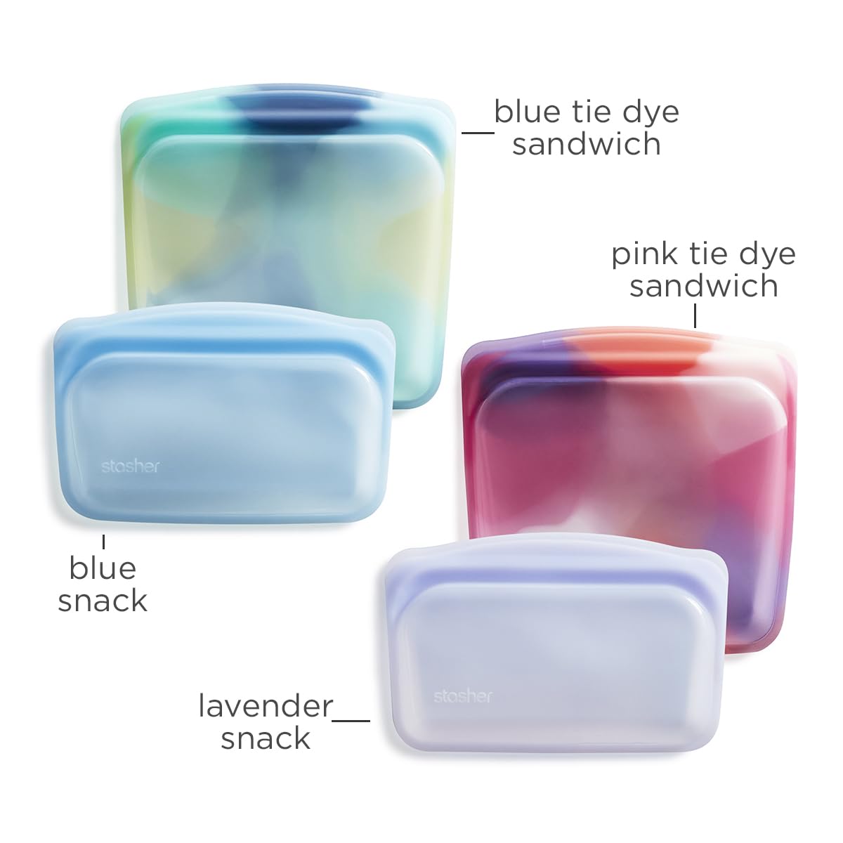 Foto 6 pulgar | Bolsas Reutilizables Para Almacenamiento De Alimentos Stasher Premium Silicone, Paquete De 4 - Venta Internacional.