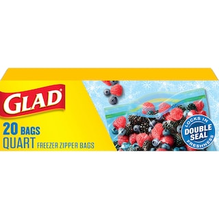 Foto 1 | Bolsas De Plástico Glad Con Cierre Para Congelador, Almacenamiento De Un Cuarto De Galón, 20 Unidades - Venta Inte