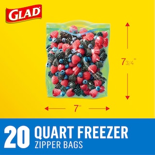 Foto 5 | Bolsas De Plástico Glad Con Cierre Para Congelador, Almacenamiento De Un Cuarto De Galón, 20 Unidades - Venta Inte