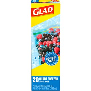 Foto 7 | Bolsas De Plástico Glad Con Cierre Para Congelador, Almacenamiento De Un Cuarto De Galón, 20 Unidades - Venta Inte