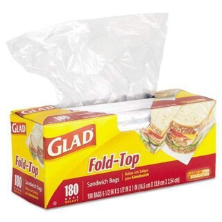 Foto 1 | Bolsas De Plástico Glad Fold Top De 180 Unidades Para Sándwiches - Venta Internacional.