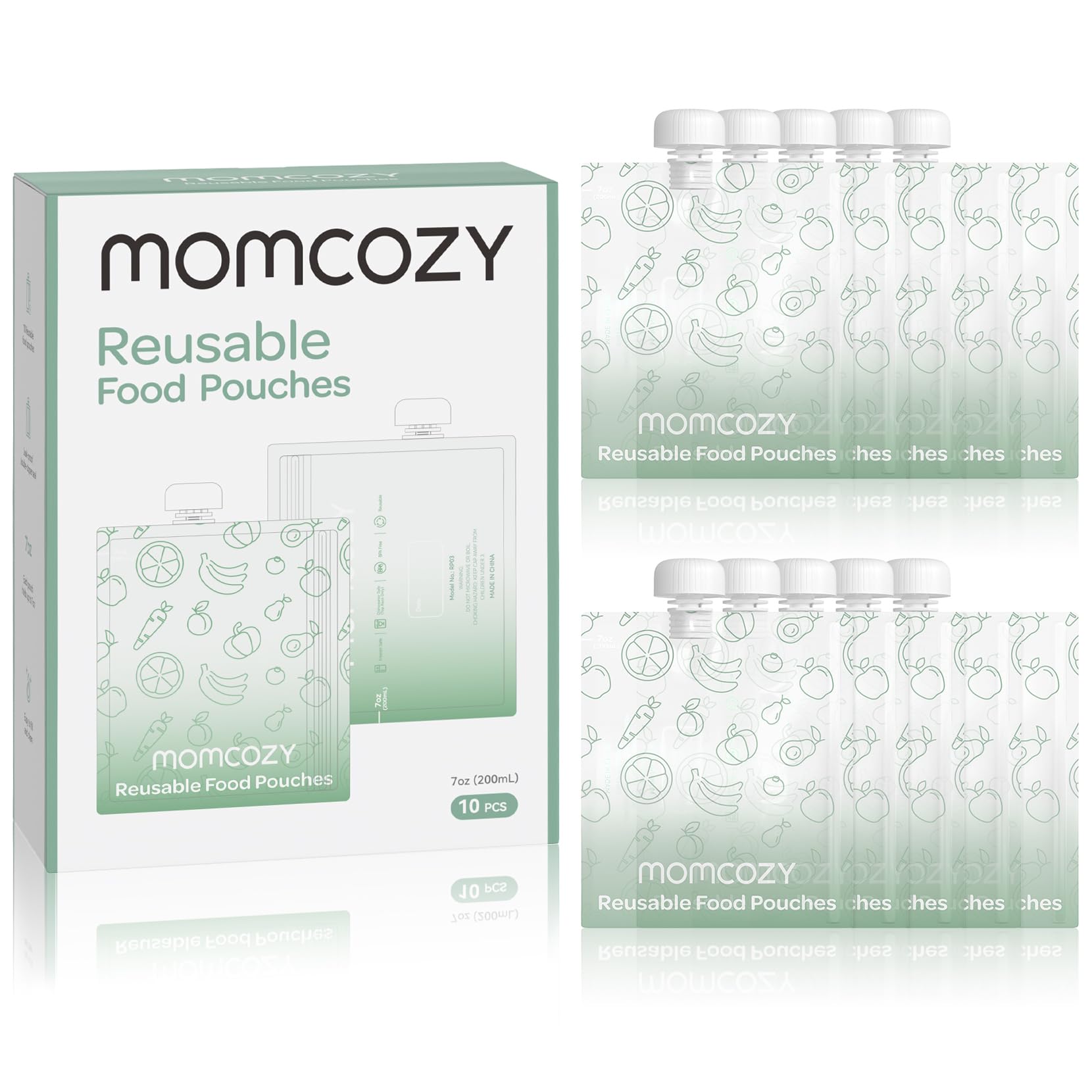 Foto 2 pulgar | Bolsas Reutilizables De Comida Para Bebés Momcozy Para Niños Pequeños, 200 Ml, Paquete De 10 - Venta Internacional.
