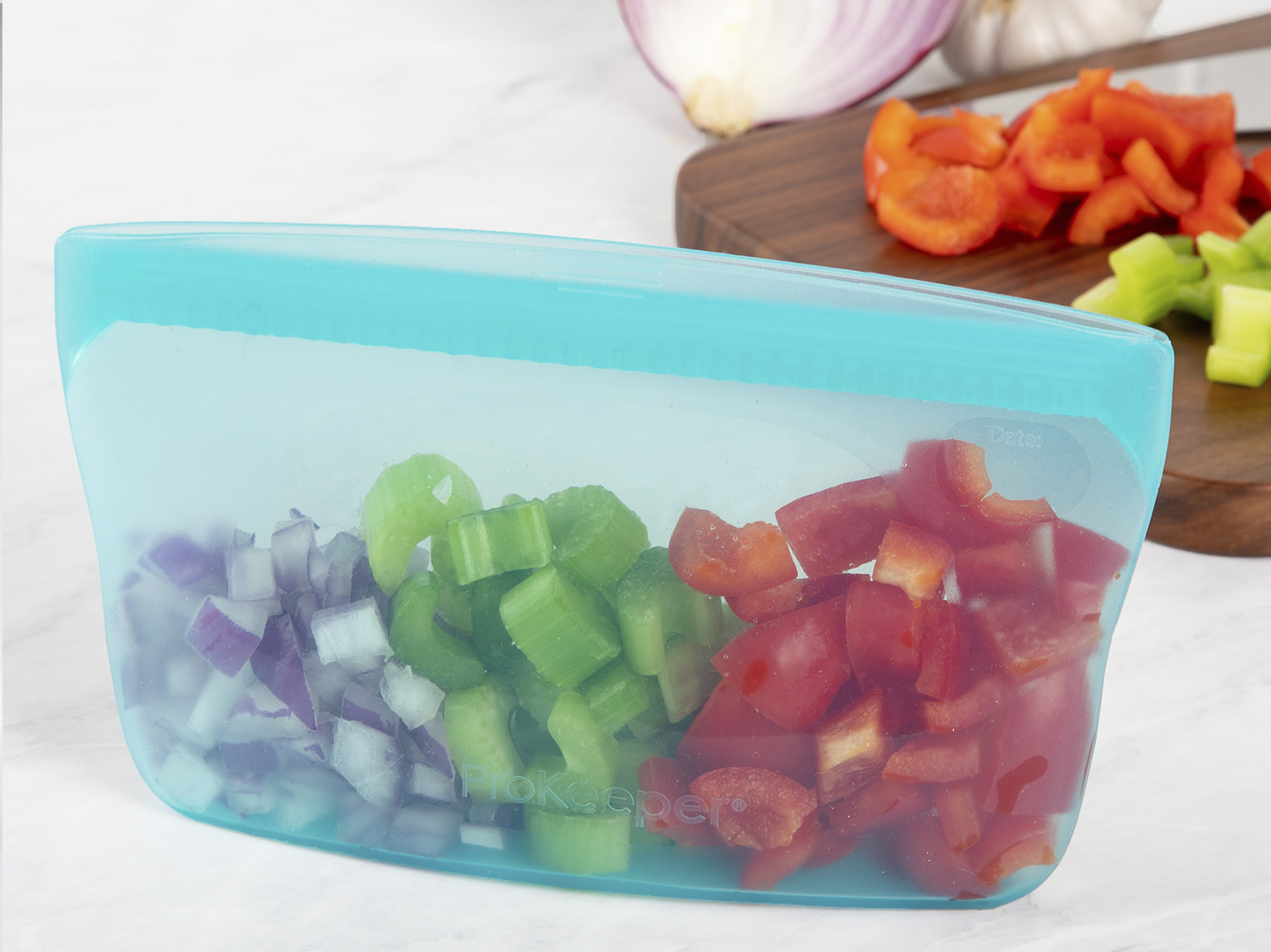 Foto 4 pulgar | Bolsa Silicona Azul 355 Ml Progressive