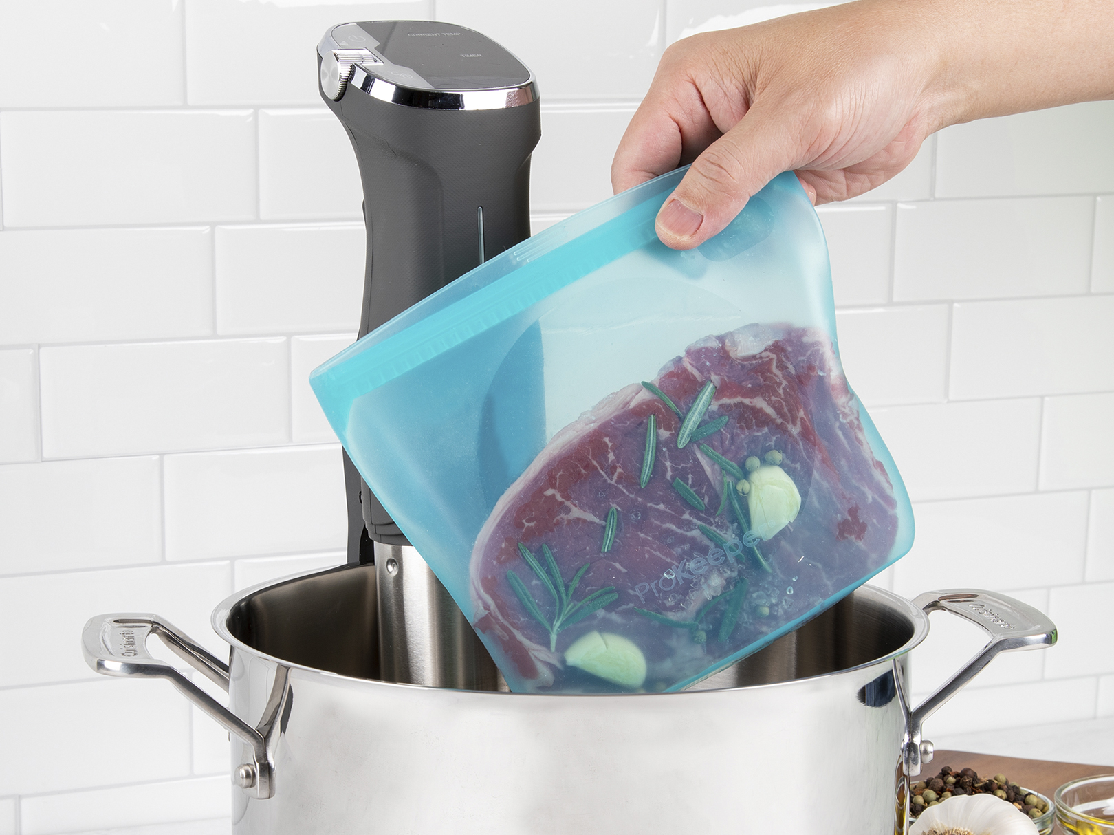 Foto 7 pulgar | Bolsa Silicona Azul 710 Ml Prokeeper Progressive
