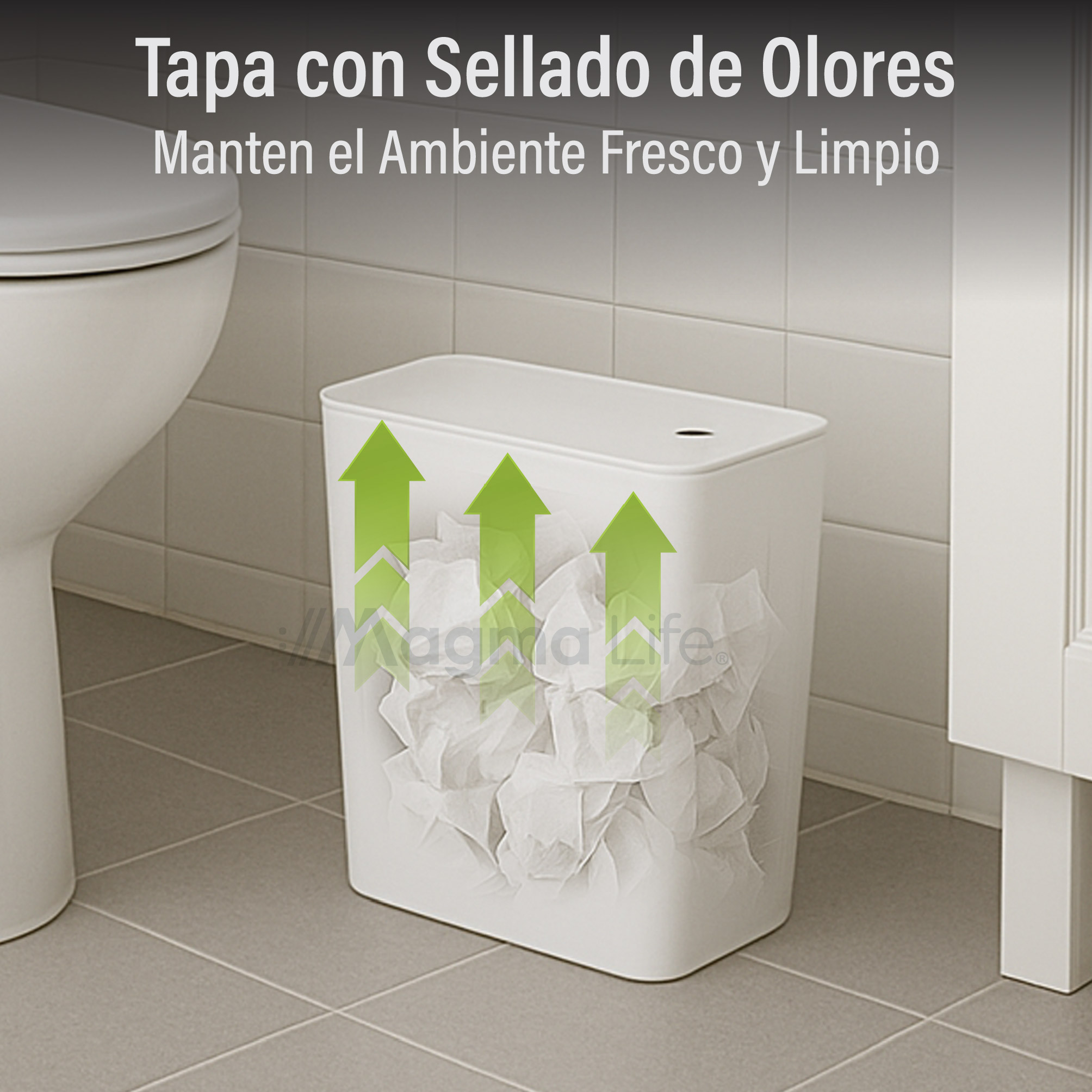 Foto 5 pulgar | Magma Life Set De 3 Botes De Basura De Plástico Magma Life, Capacidad 11 Litros, Tamaño 22x15.5x33 Cm, Resiste