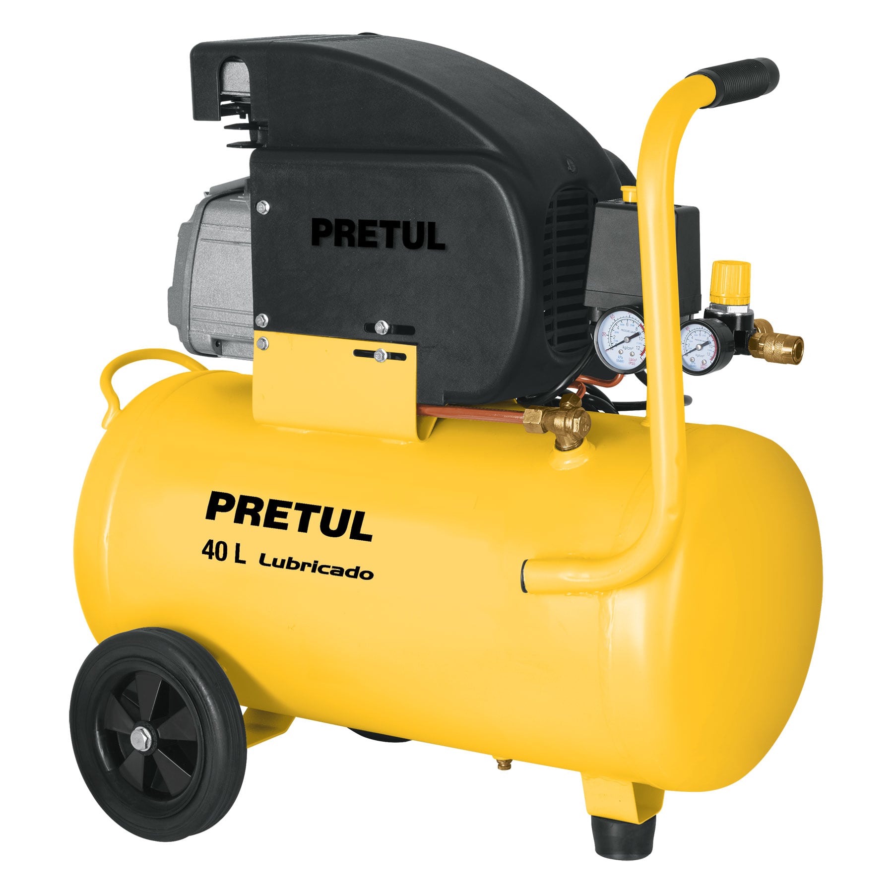 Compresor B de 40 L Pretul 23066 color Amarillo de 3 HP Potencia Máxima de 127 V