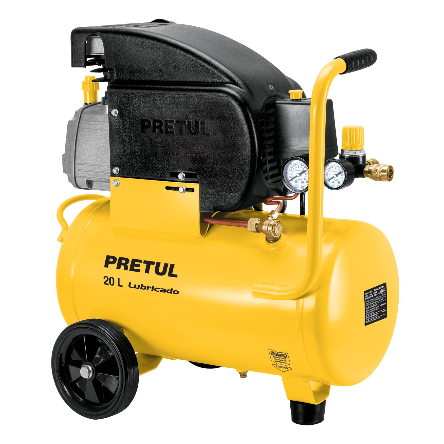 Compresor Pretul color Amarillo de 20 L 2-1/2 Hp 127 V