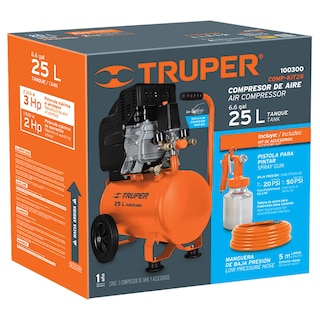 Foto 2 | Kit de Compresor Truper 100300 color Naranja 25L 3 HP Manguera de PVC Pistola