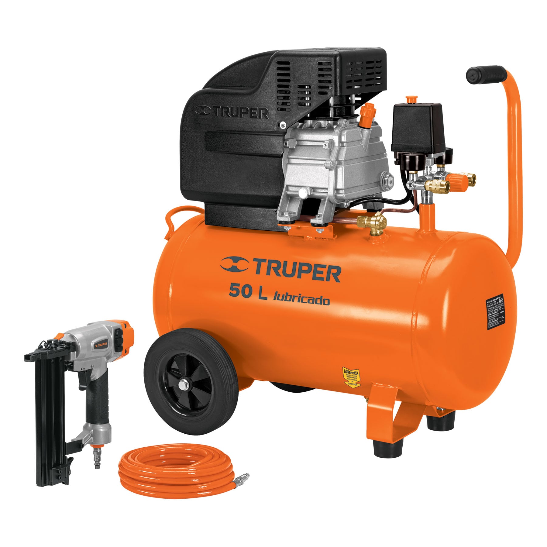 Kit Compresor Truper de 50 l/ Clavadora Clne-18 Cal 18/ Manguera