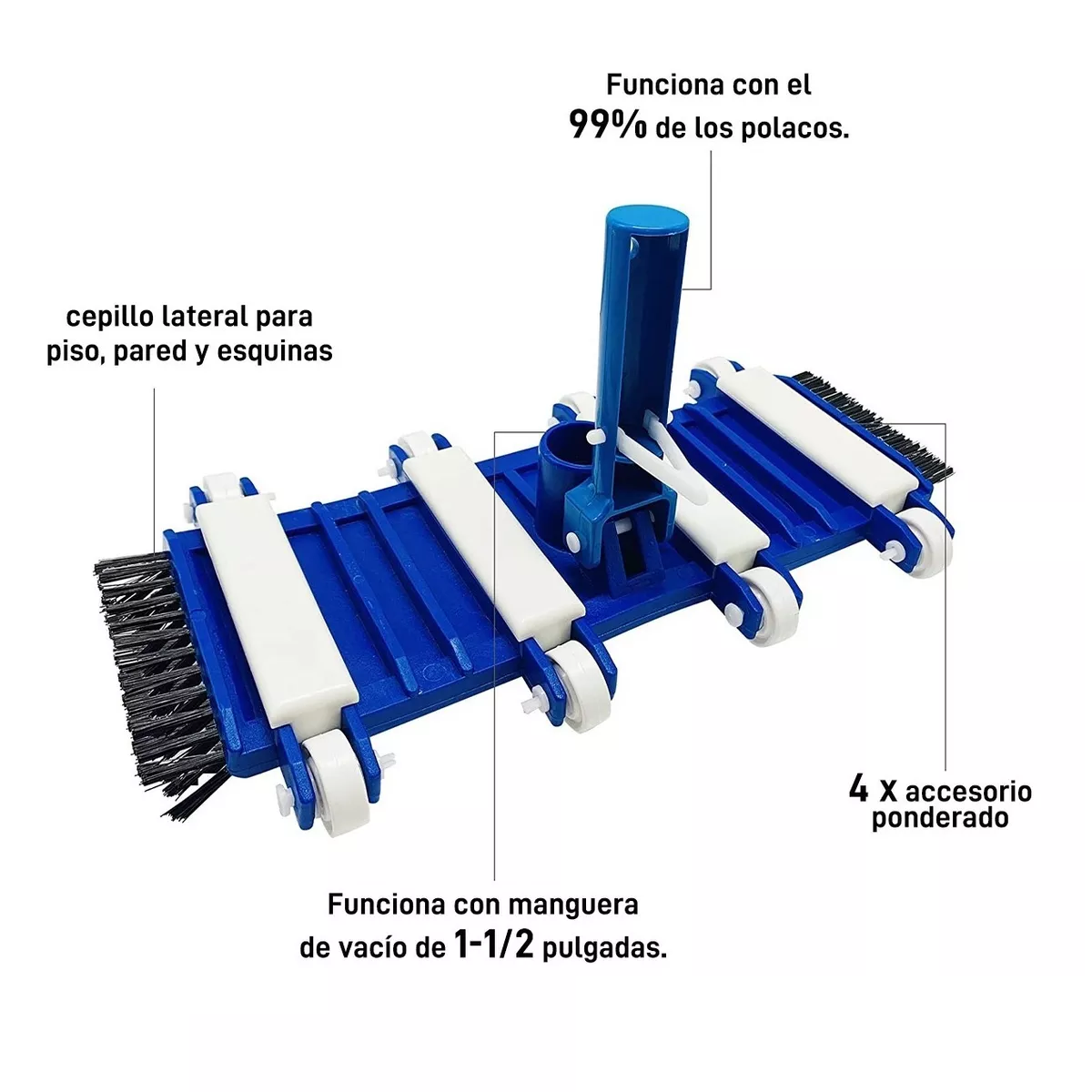 Foto 7 pulgar | Barredora para Alberca BELUG color Azul Cepillo Pala Aspiradora