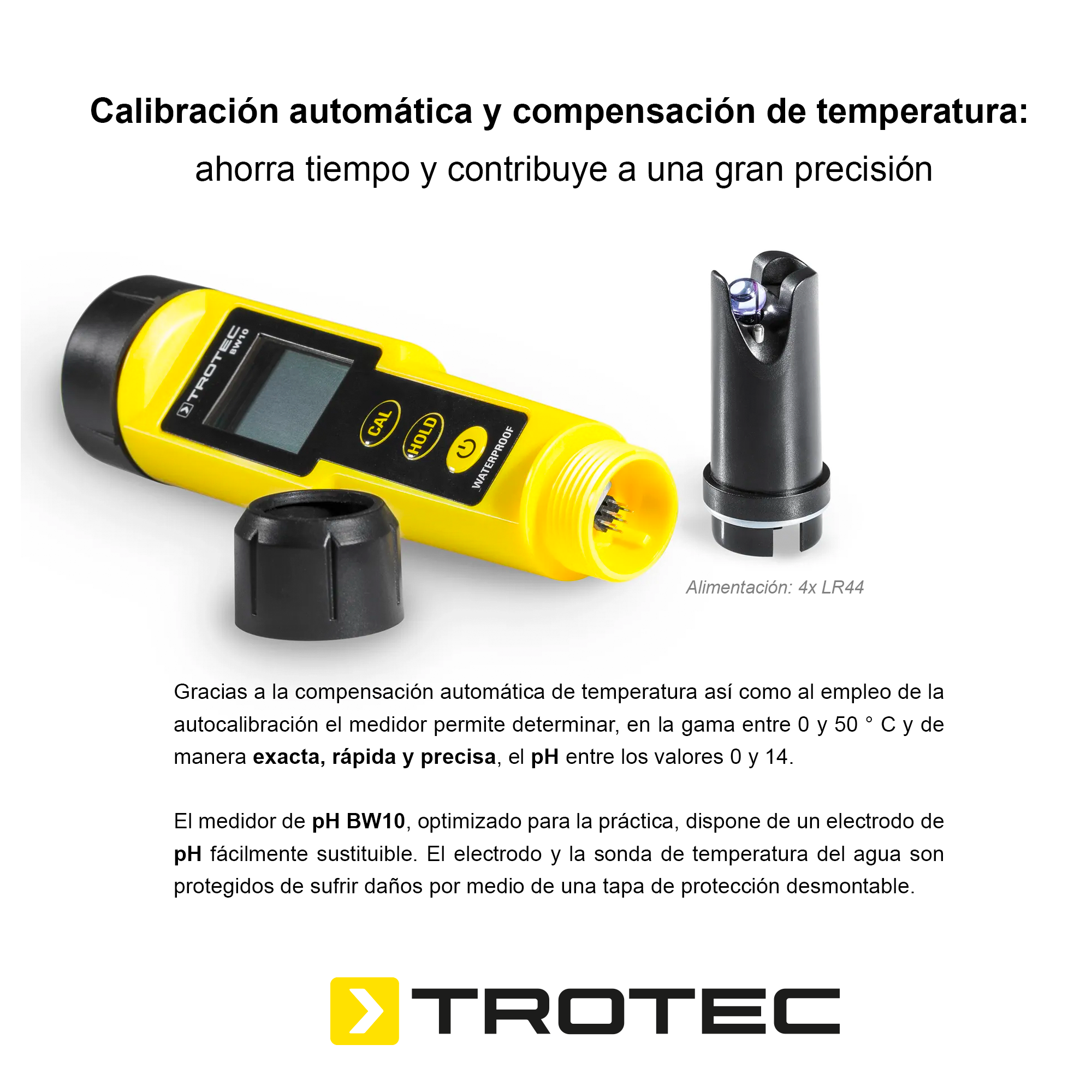 Foto 3 pulgar | Medidor De Ph Y Temperatura Del Agua En Albercas Profesional Digital