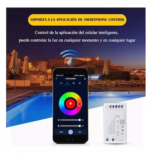 Foto 4 | Luces Para Alberca Ultra Delgado 12v18w Rgb Con Remoto Y App Plata