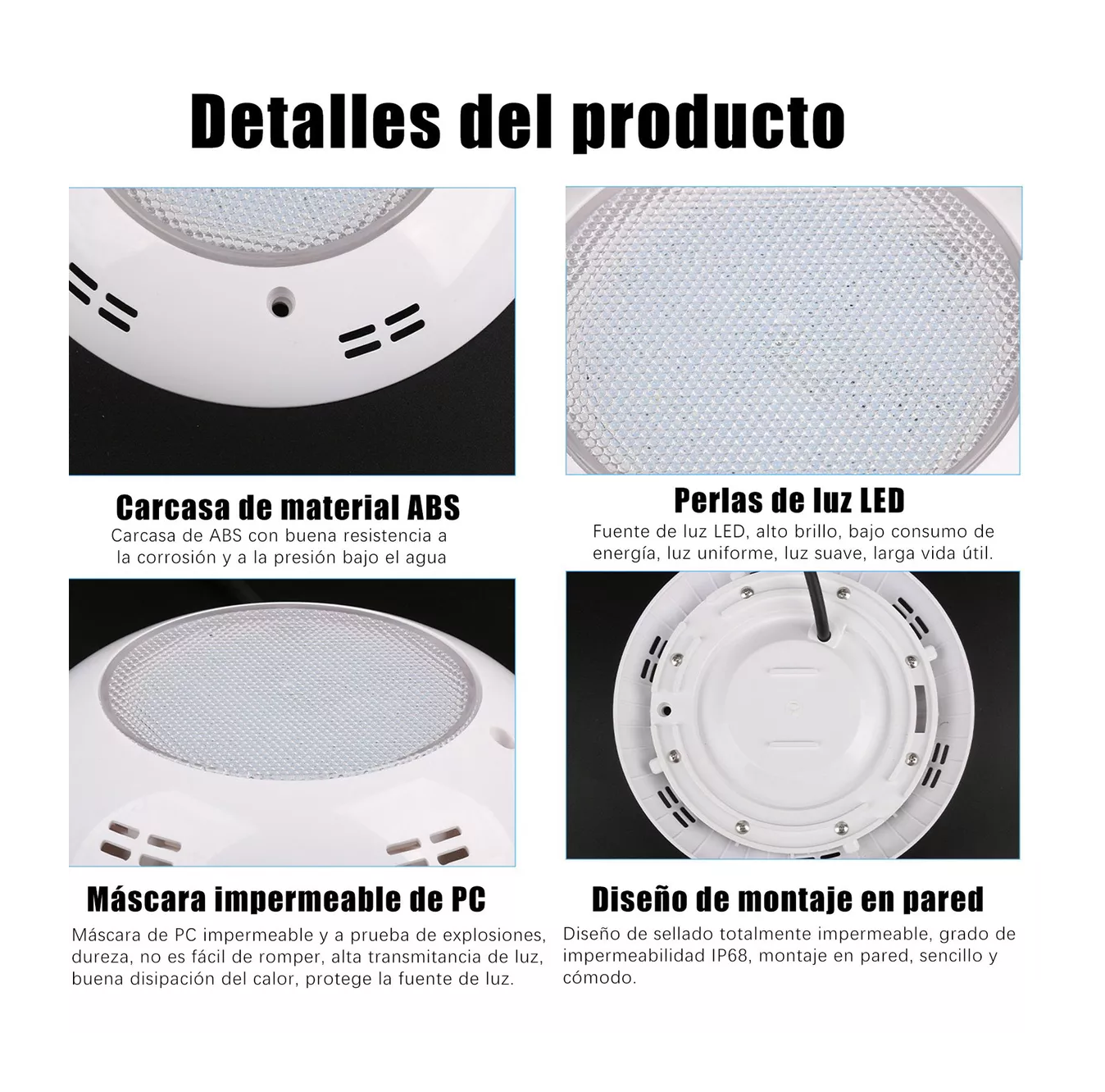 Foto 6 pulgar | Lámpara para Alberca Control Remoto RGB Multicolor 35w Blanca