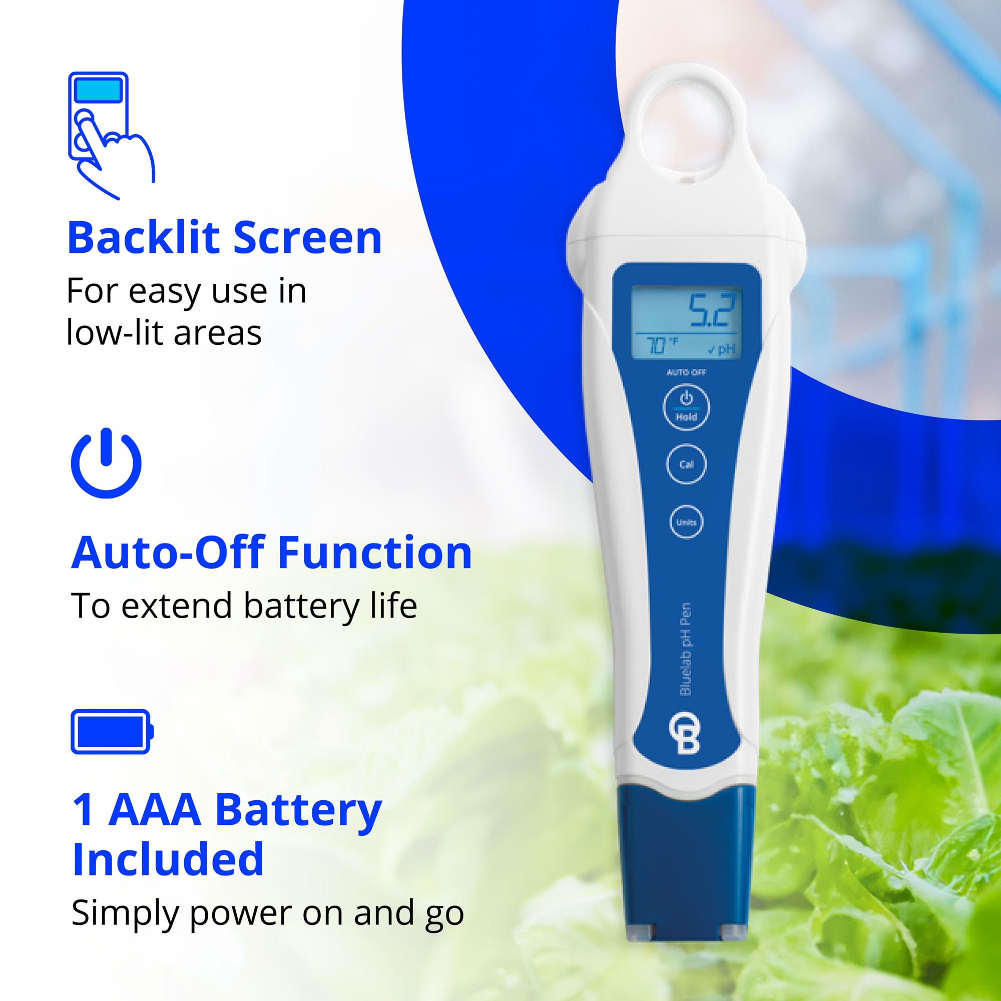 Foto 6 pulgar | Pluma De Ph Bluelab Con Precisión De ± 0,1 Ph Con Sonda Duradera Y Resistente Al Agua - Venta Internacional.