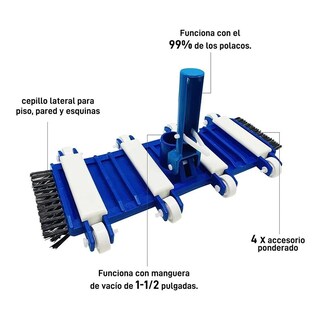 Foto 2 | Barredora Para Alberca Cepillo - Pala - Aspiradora Lab.g Azul