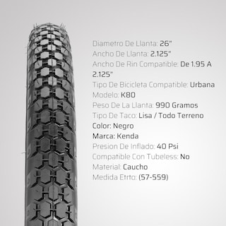 Foto 2 | Llanta + Cámara Reforzada Kenda para Bici color Negro