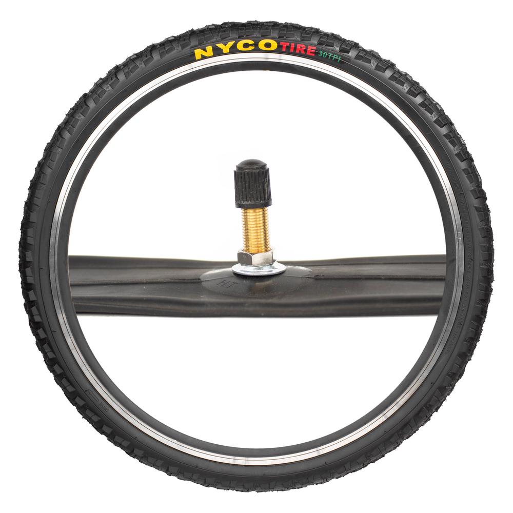 Foto 5 pulgar | Kit Llanta y Cámara Reforzada para Bicicleta Nyco R26 X2.125 Hy06 color Negro