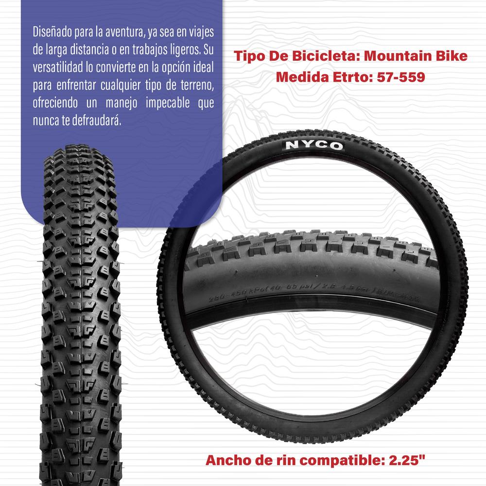 Foto 4 pulgar | Llanta para Bicicleta Nyco 26 x 2.25 Hy188 26 Negro