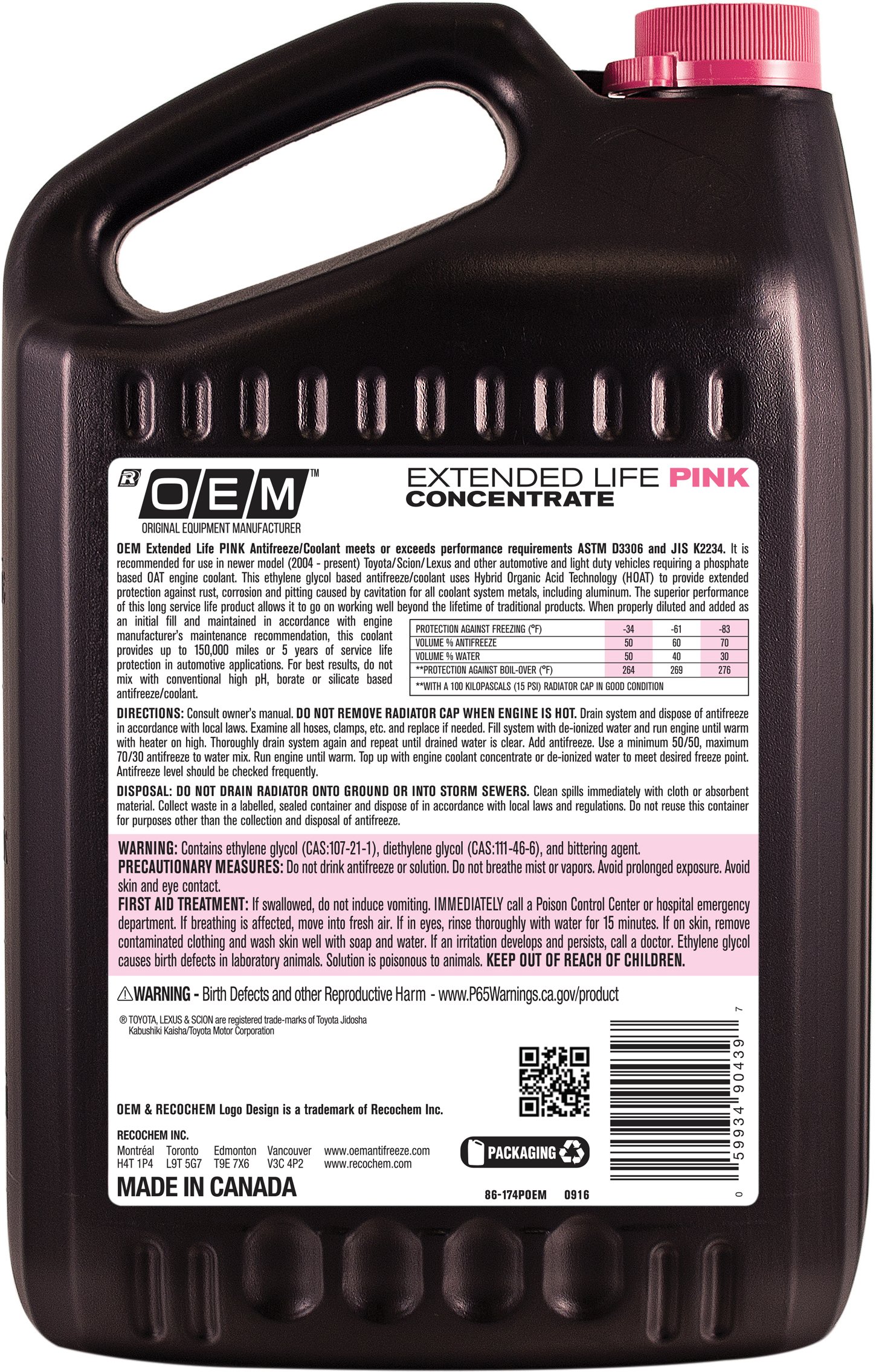 Foto 3 pulgar | Concentrado Anticongelante Recochem OEM Extended Life Pink 3.78 L - Venta Internacional