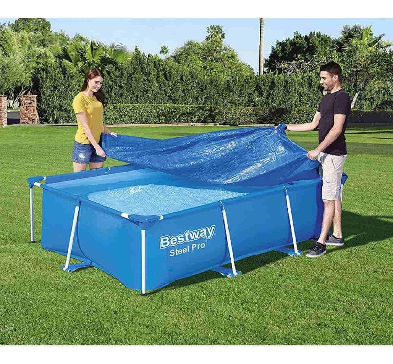 Foto 5 | Cubierta Cobertor Piscina Alberca Rectangular 2.21m Bestway color Azul