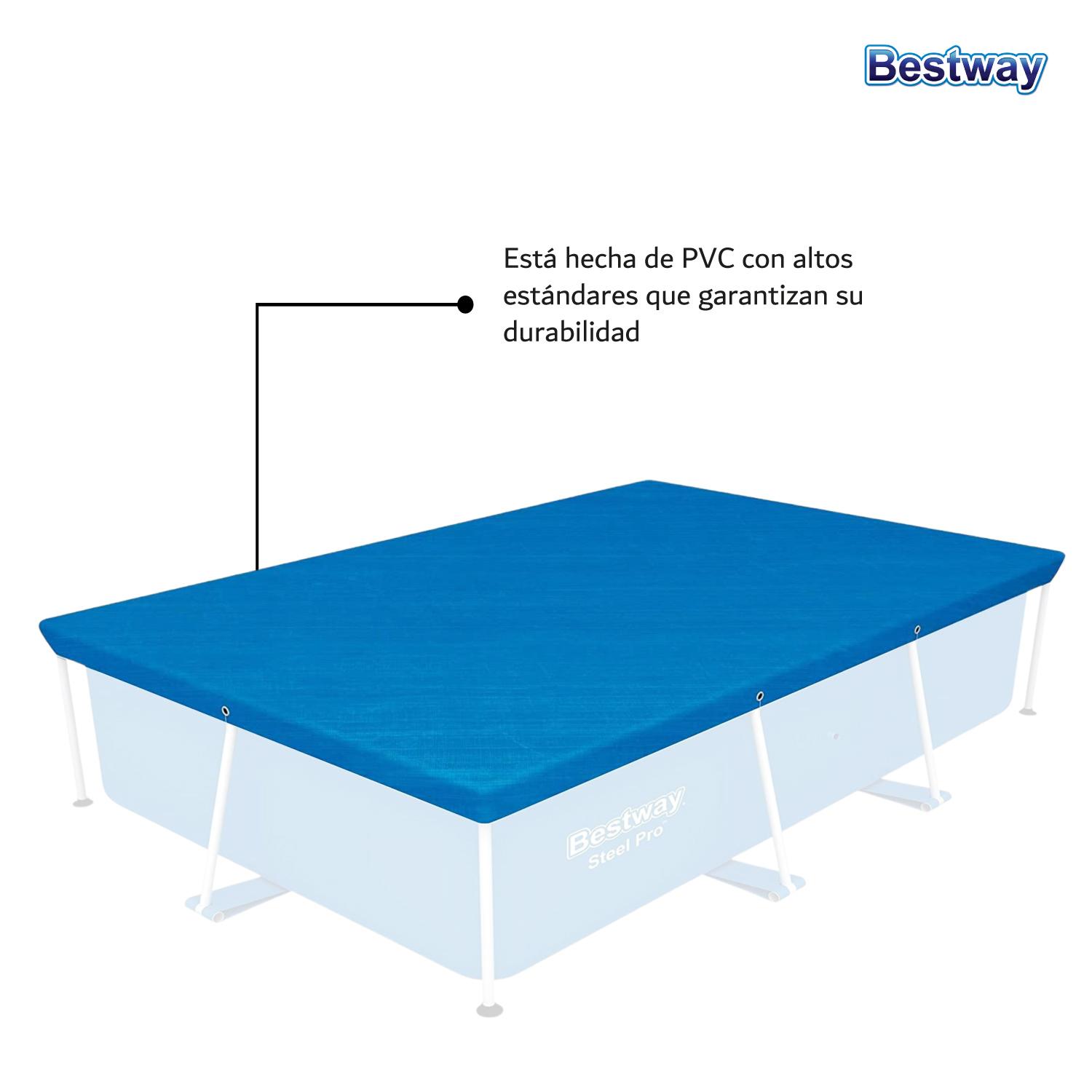 Foto 3 | Cubierta Cobertor Piscina Alberca Rectangular 2.59m Bestway color Azul