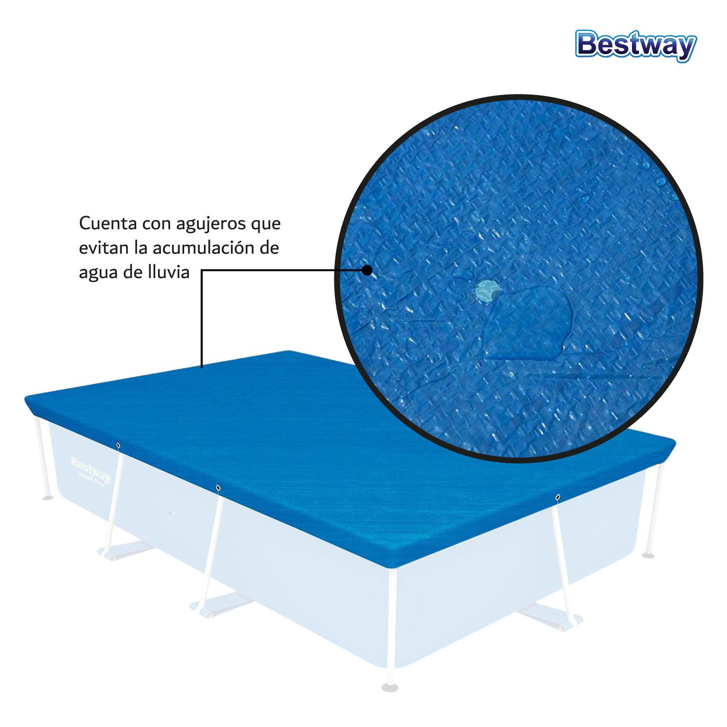 Foto 4 | Cubierta Cobertor Piscina Alberca Rectangular 2.59m Bestway color Azul