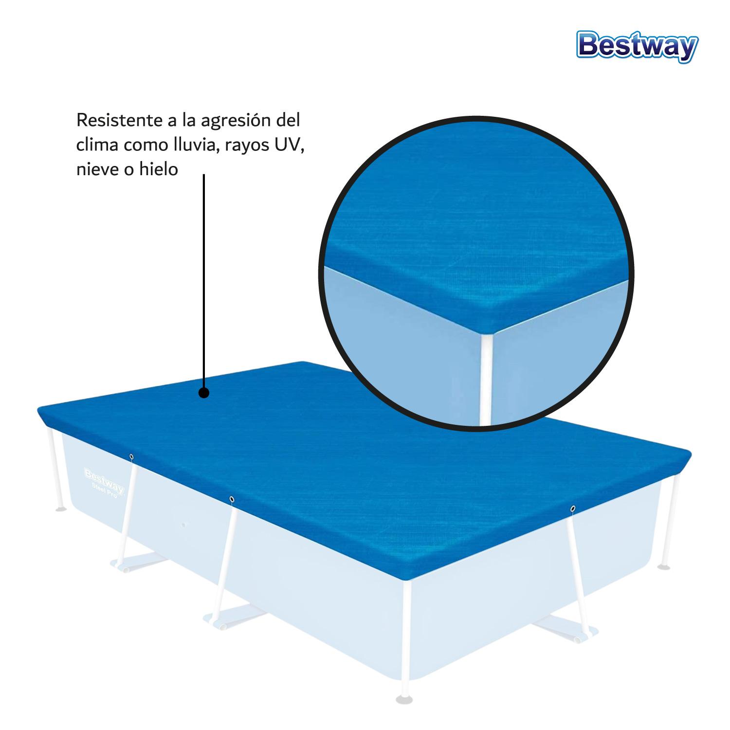 Foto 6 | Cubierta Cobertor Piscina Alberca Rectangular 2.59m Bestway color Azul
