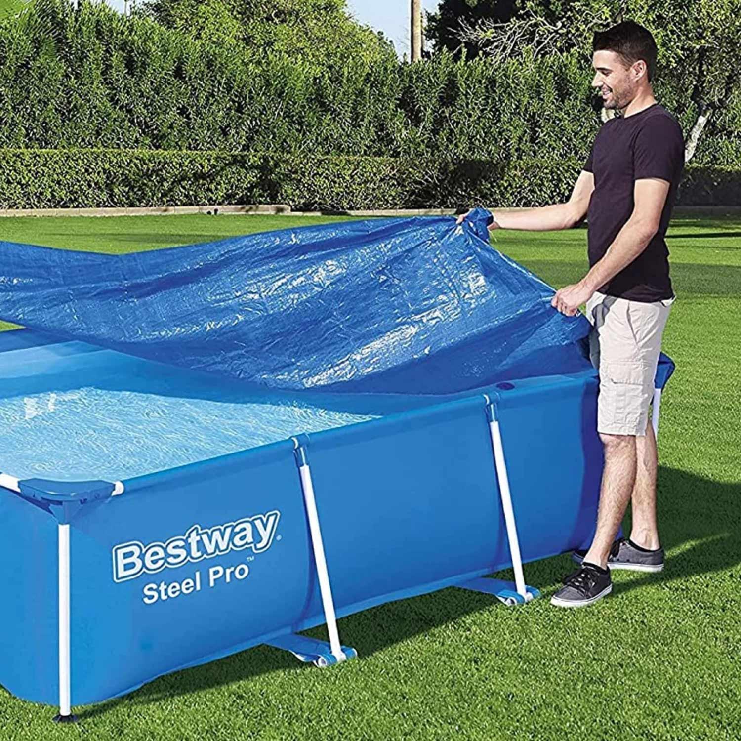 Foto 8 | Cubierta Cobertor Piscina Alberca Rectangular 2.59m Bestway color Azul