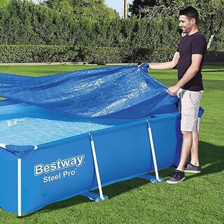 Foto 8 | Cubierta Cobertor Piscina Alberca Rectangular 2.59m Bestway color Azul