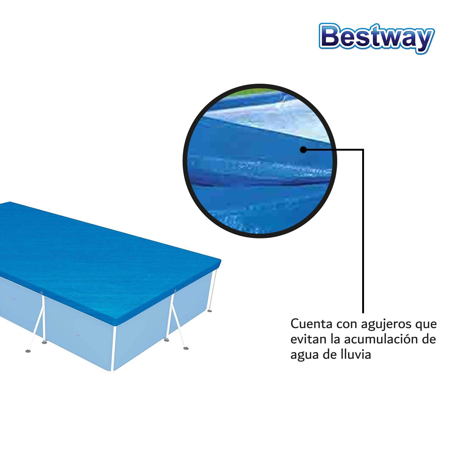 Foto 5 pulgar | Cubierta Cobertor de Piscina Alberca Rectangular 4m Bestway color Azul