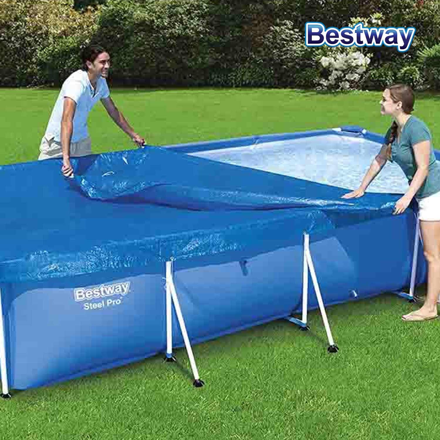 Foto 8 pulgar | Cubierta Cobertor de Piscina Alberca Rectangular 4m Bestway color Azul