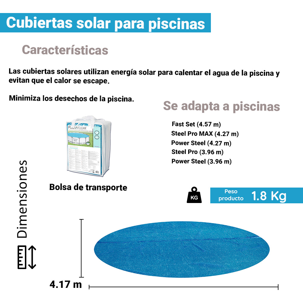 Foto 4 pulgar | Cubierta para Alberca Circular Bestway 58252 color Azul