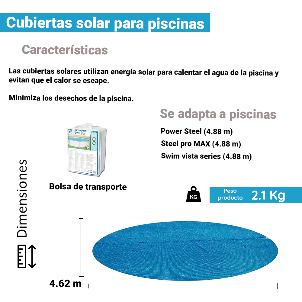 Foto 4 pulgar | Cubierta para Alberca Circular Bestway 58253 color Azul 4.62 m