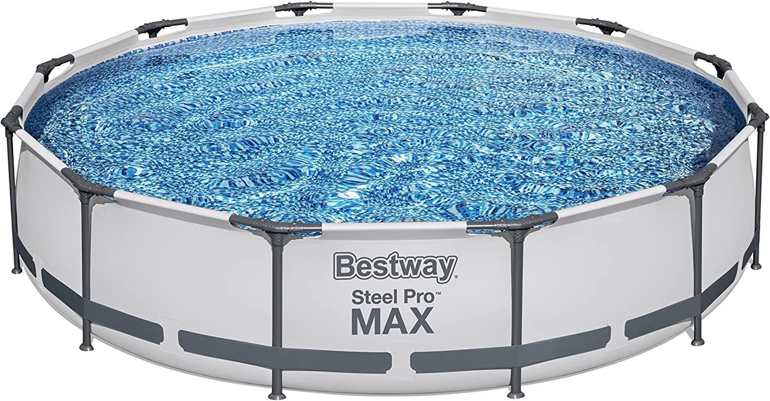 Alberca Bestway 56678 color Gris Estructural Circular Steel Pro Bomba y Filtro
