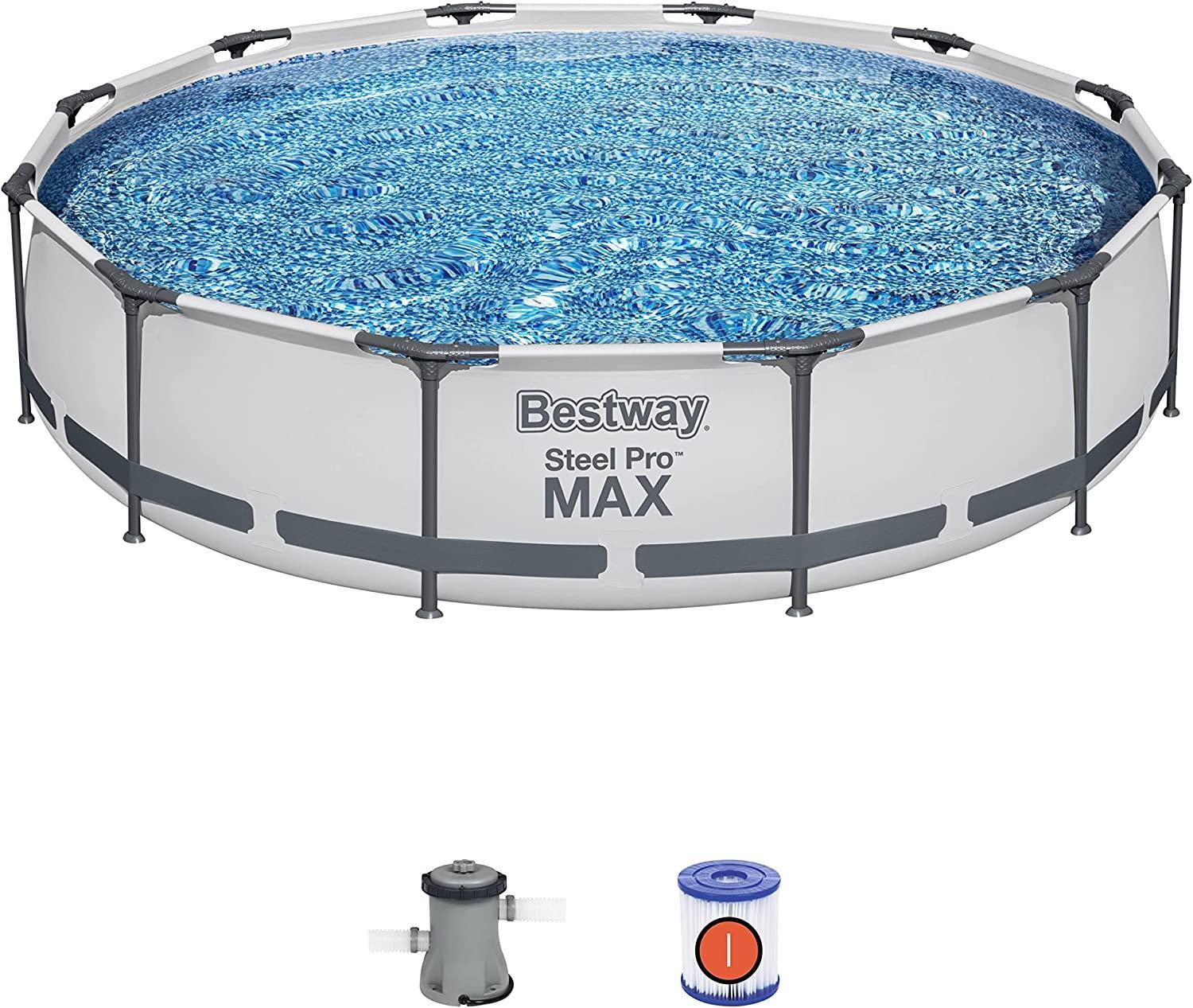 Foto 3 pulgar | Alberca Bestway 56678 color Gris Estructural Circular Steel Pro Bomba y Filtro