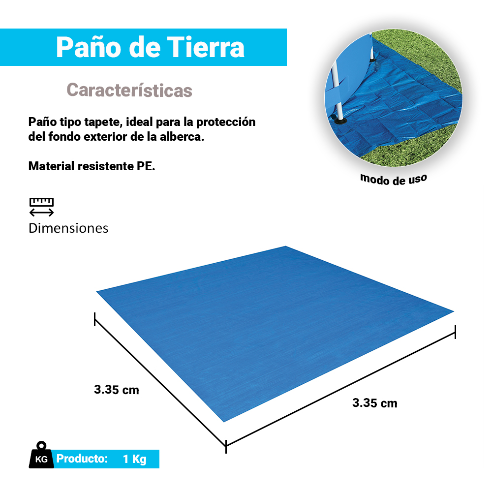Foto 3 pulgar | Tapete Protector Para Alberca Tapiz Inferior Bestway 58001