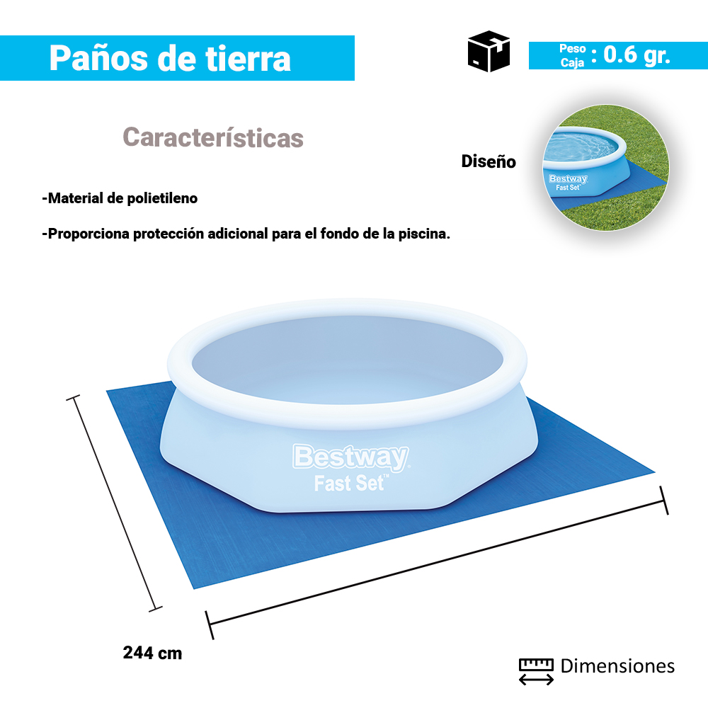 Foto 2 | Tapete Protector Para Alberca Tapiz Inferior Bestway