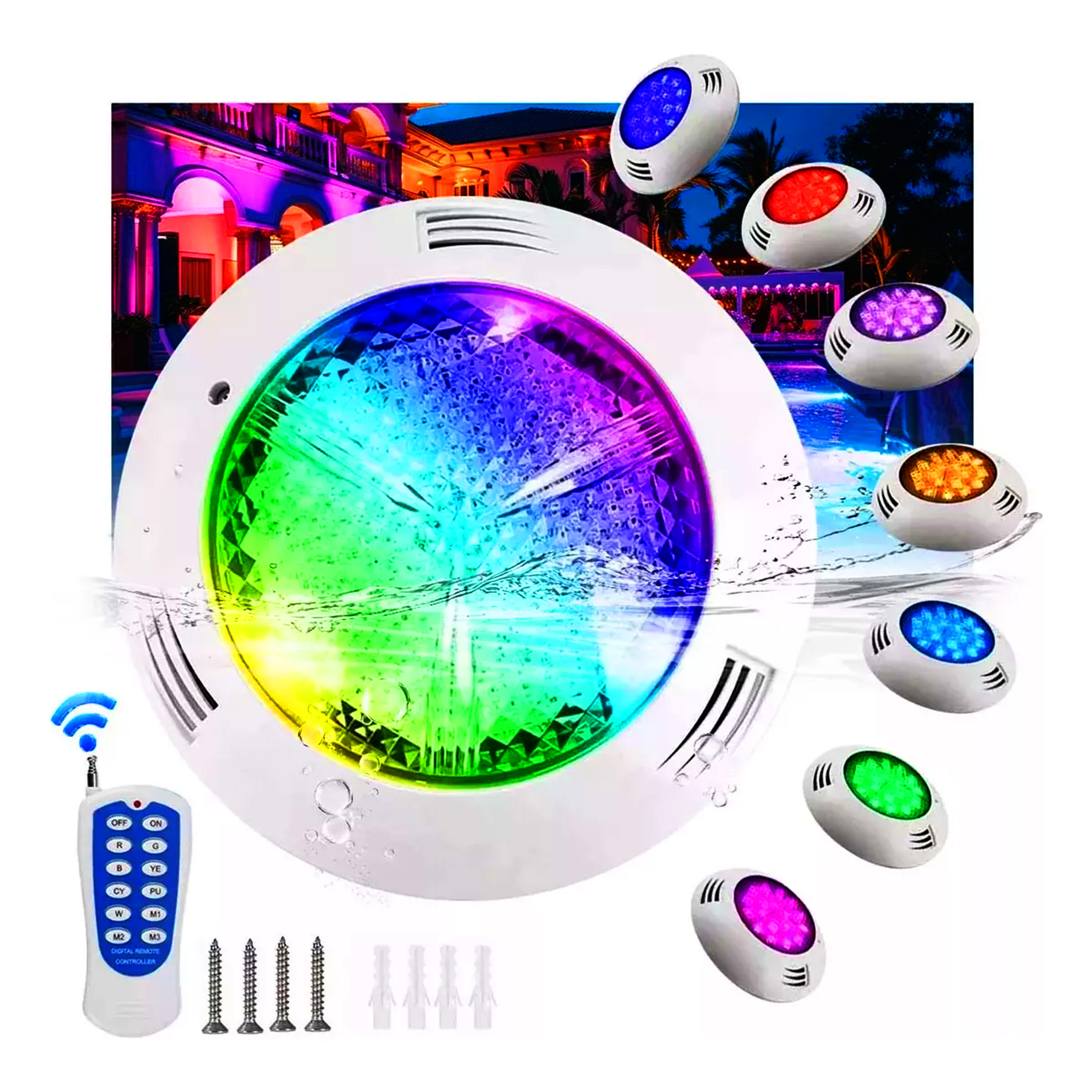 Foto 2 | Lámpara Sumergible Iluminación Alberca Rgb Ip68 25w