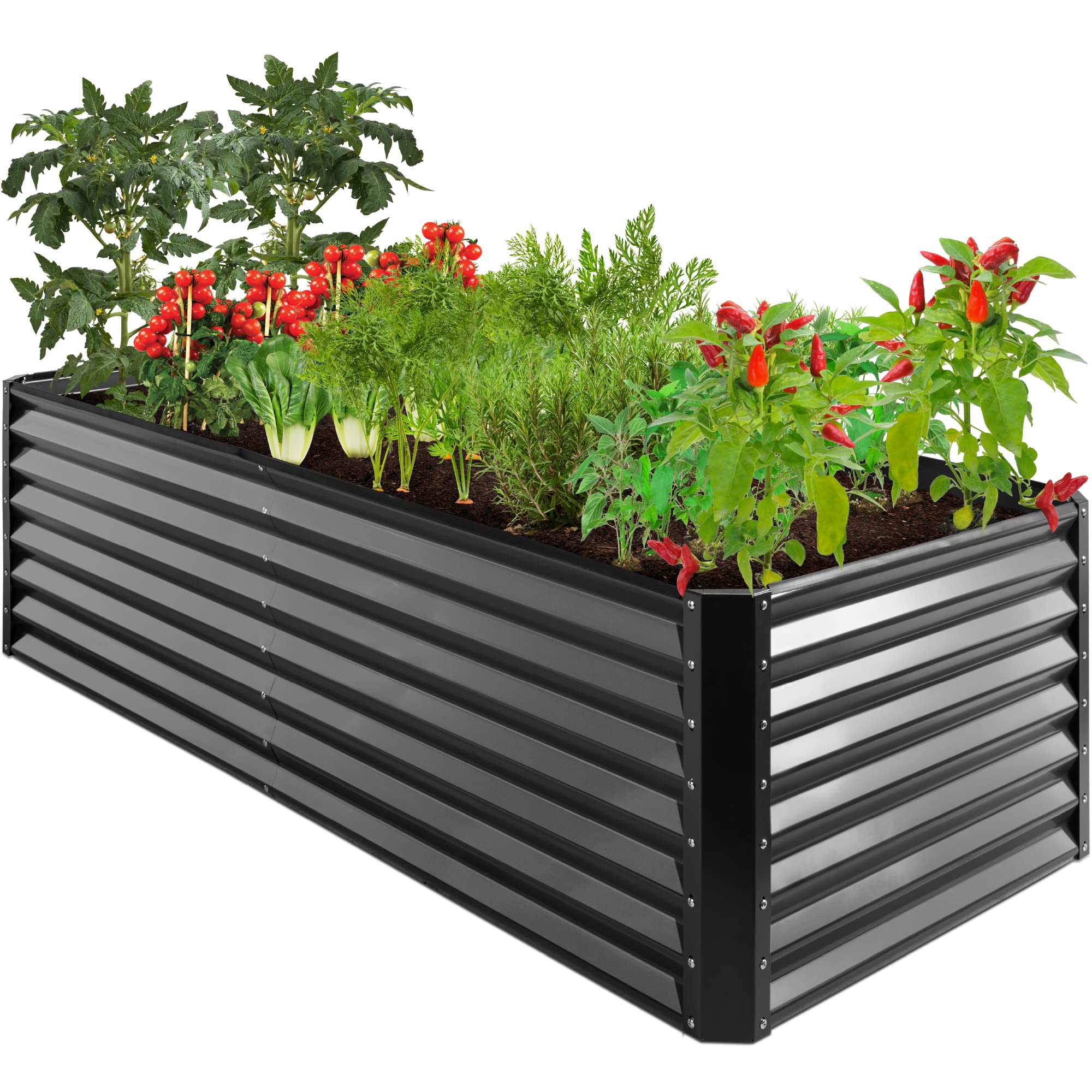 Cama De Jardín Elevada De Metal Para Exteriores Best Choice, 8 X 4 X 2 Pies, Gris - Venta Internacional.