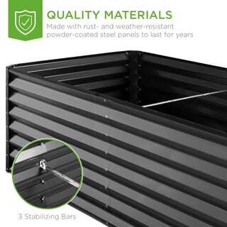 Foto 5 | Cama De Jardín Elevada De Metal Para Exteriores Best Choice, 8 X 4 X 2 Pies, Gris - Venta Internacional.