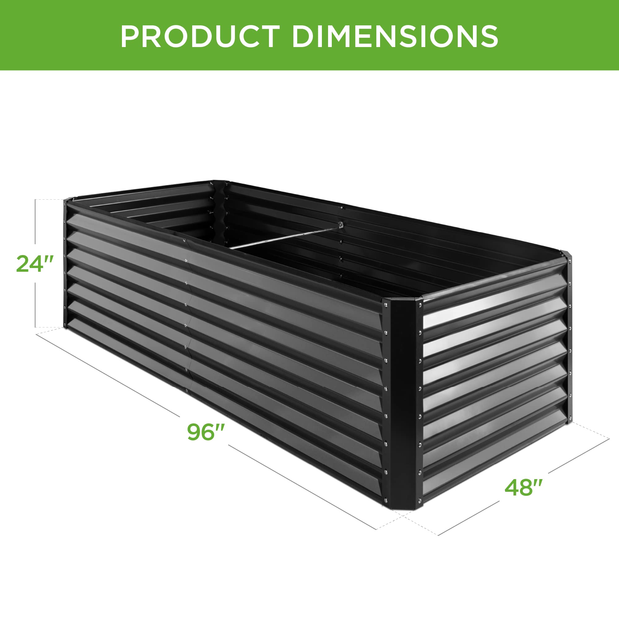Foto 8 pulgar | Cama De Jardín Elevada De Metal Para Exteriores Best Choice, 8 X 4 X 2 Pies, Gris - Venta Internacional.