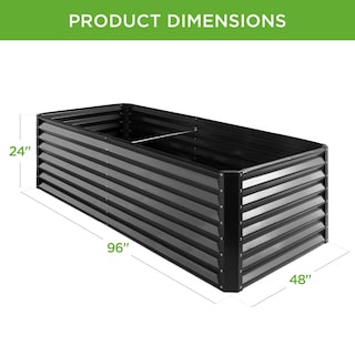 Foto 7 | Cama De Jardín Elevada De Metal Para Exteriores Best Choice, 8 X 4 X 2 Pies, Gris - Venta Internacional.