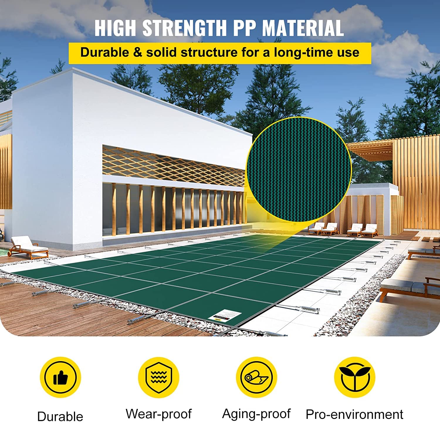 Foto 4 pulgar | La Cubierta De Seguridad Para Piscinas Vevor Se Adapta A Un Rectángulo Enterrado De 4,3 X 7,9 M - Venta Internacional.
