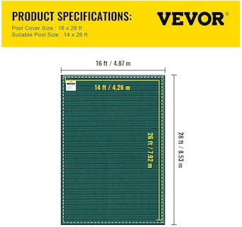 Foto 7 | La Cubierta De Seguridad Para Piscinas Vevor Se Adapta A Un Rectángulo Enterrado De 4,3 X 7,9 M - Venta Internacional.