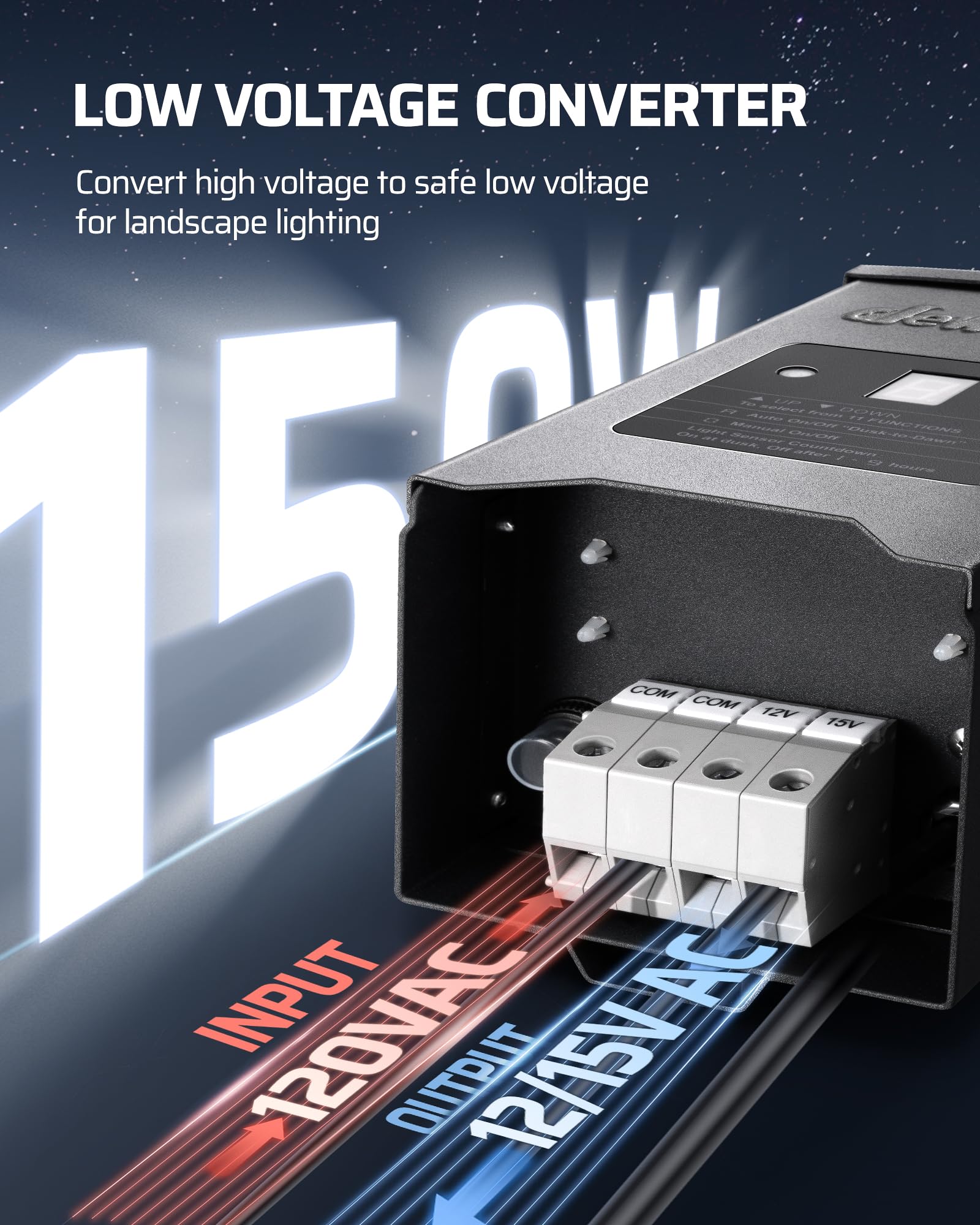 Foto 2 | Transformador De Iluminación De Paisaje De Bajo Voltaje Dewenwils 150w - Venta Internacional.