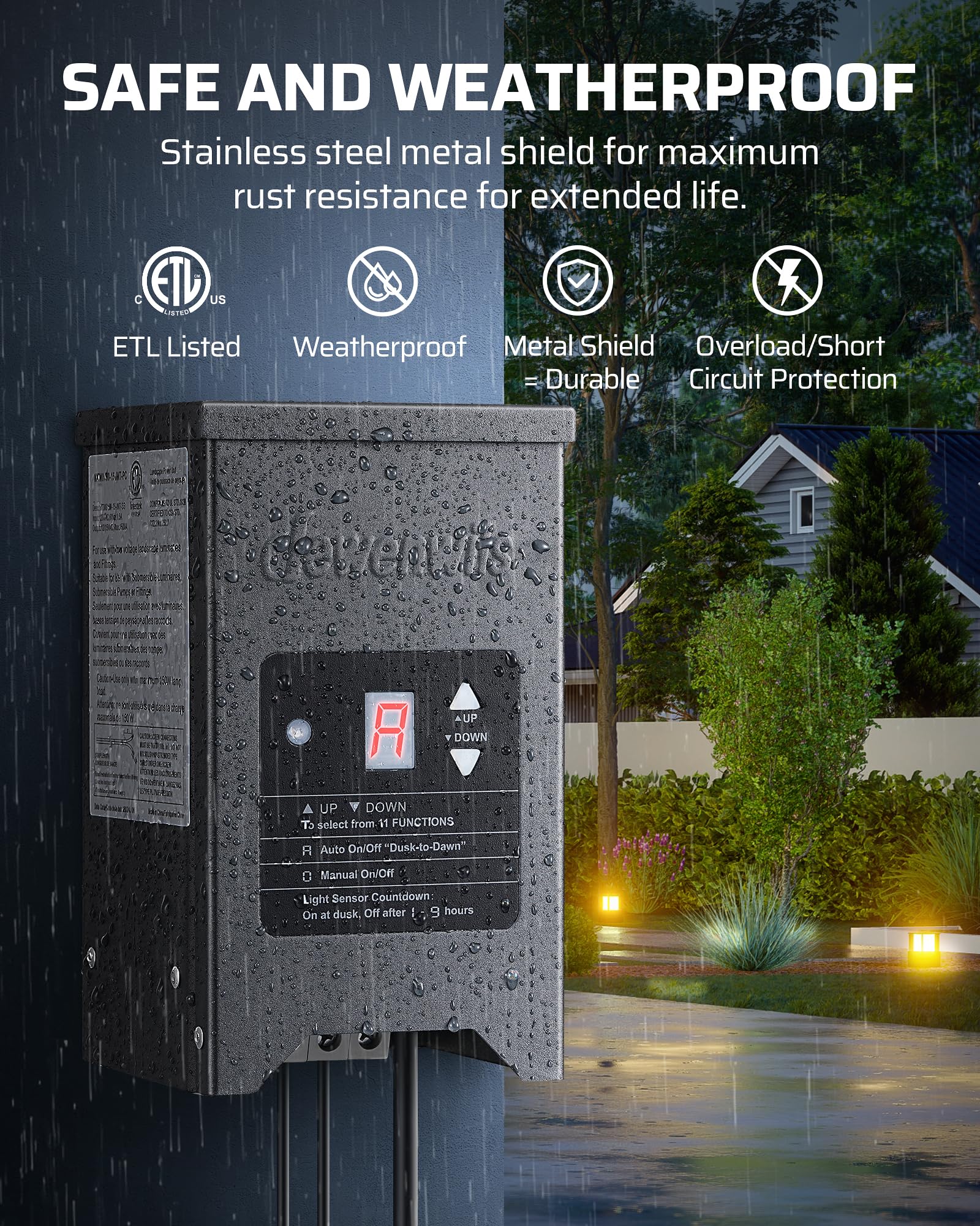 Foto 6 | Transformador De Iluminación De Paisaje De Bajo Voltaje Dewenwils 150w - Venta Internacional.